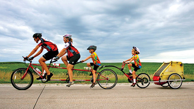 Toda la familia puede ir en bici, hasta el perro